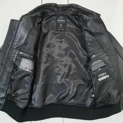 Avirex Fall Edition | Men’s Original Military Bomber Jacket – Genuine Sheepskin Leather
