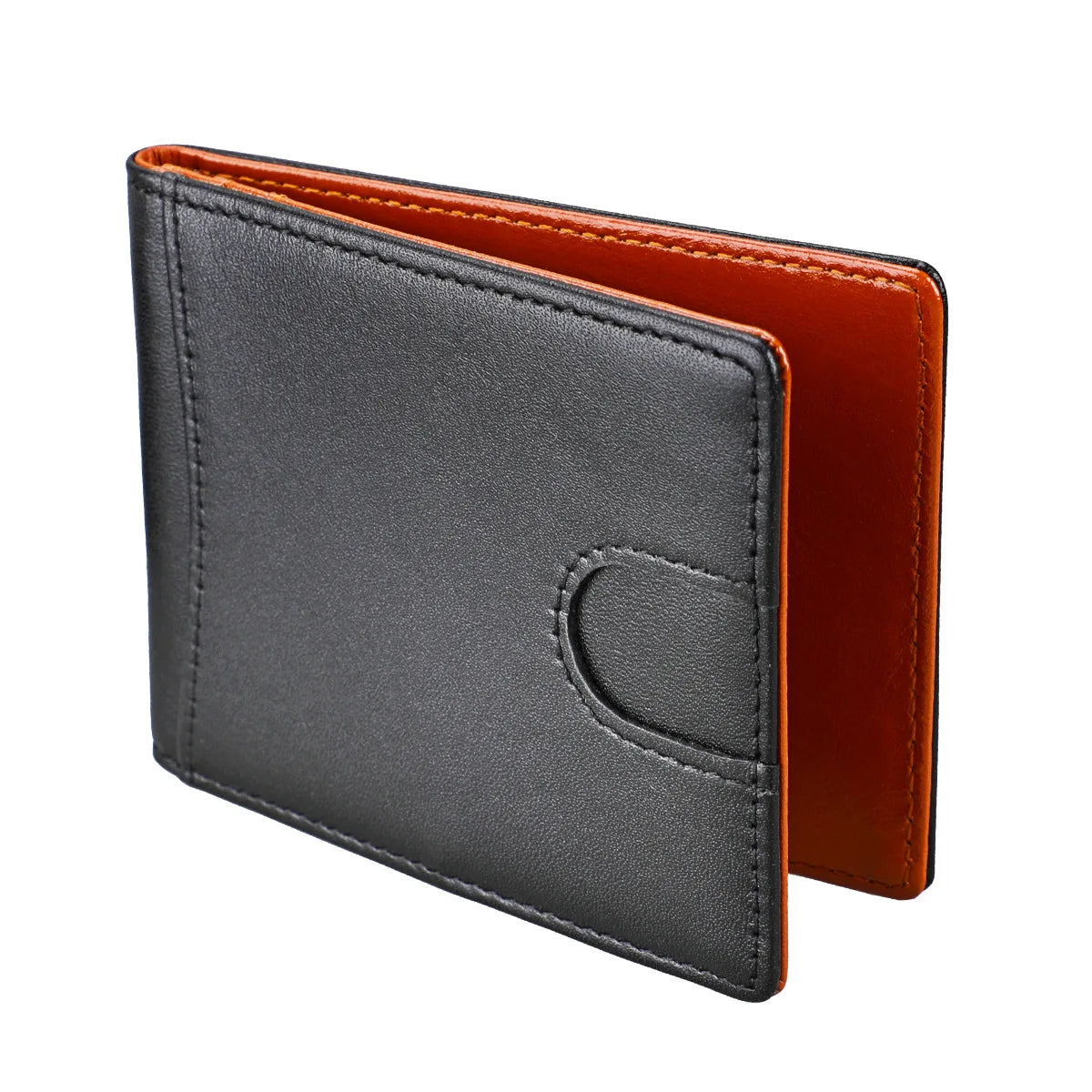 RFID Genuine Leather Slim Wallet – Minimalist Short Wallet for Men & Women with Money Clip & Card Holder