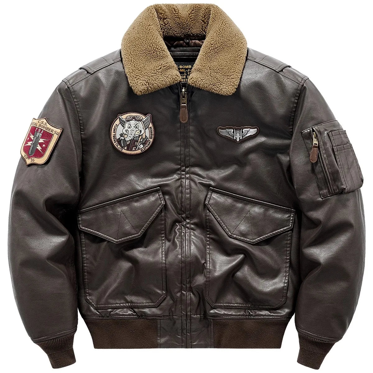 Men’s Retro Pilot Leather Jacket – Winter Fur Collar | 100% Genuine Leather