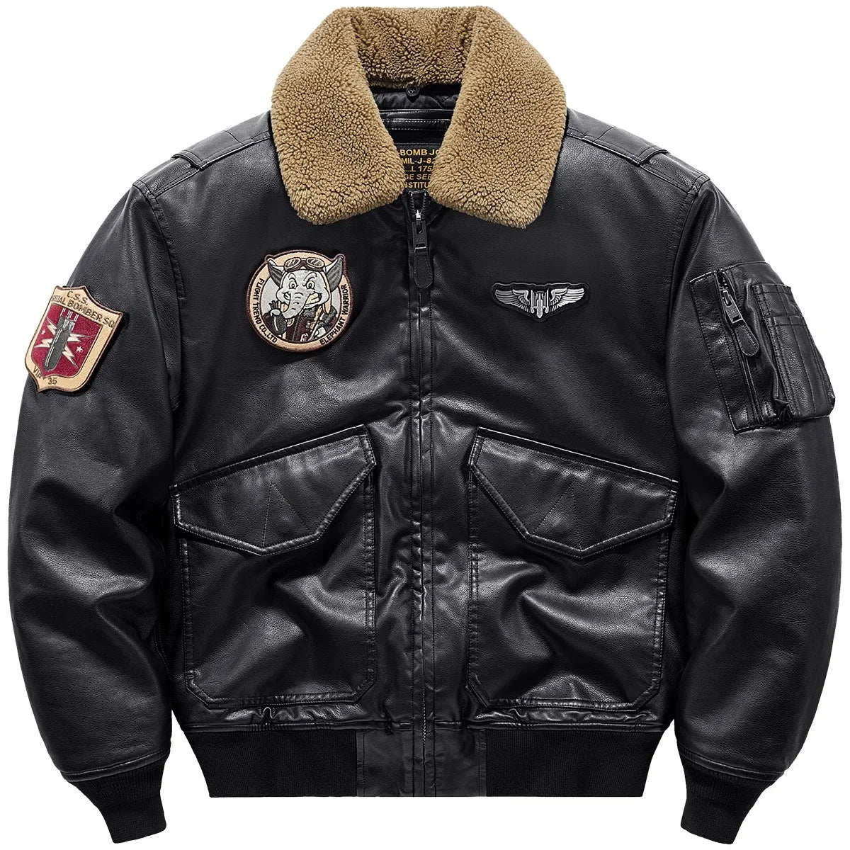 Men’s Retro Pilot Leather Jacket – Winter Fur Collar | 100% Genuine Leather