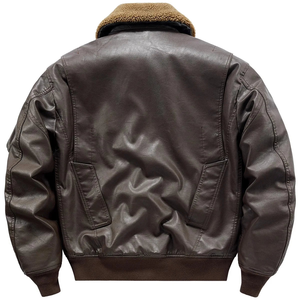 Men’s Retro Pilot Leather Jacket – Winter Fur Collar | 100% Genuine Leather