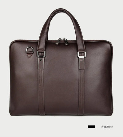 Luxury Genuine Leather Briefcase for Men – 15.6" Business Laptop Bag & Office Document Case