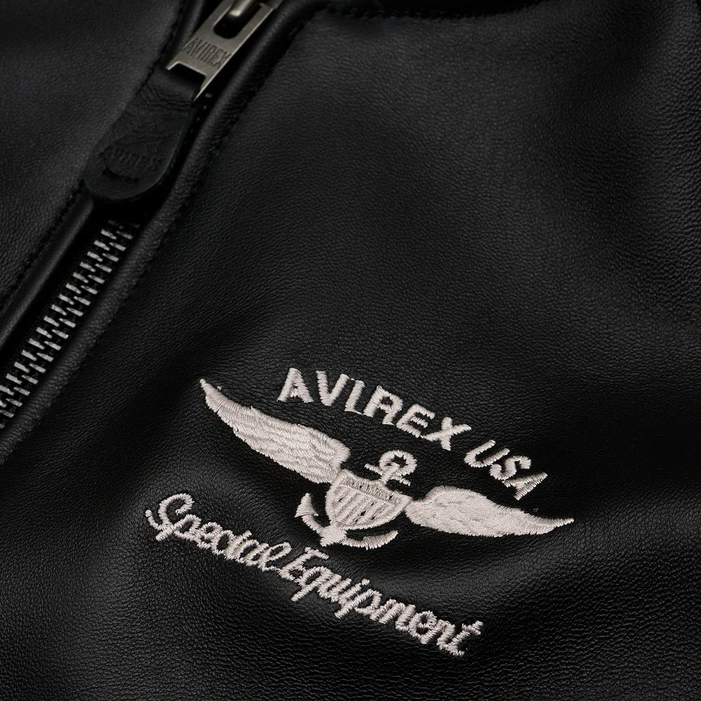 2025 French Leather Jacket – Embroidered American Fit | Sport Flight Style for All Seasons