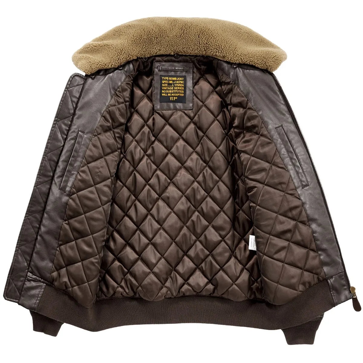 Men’s Retro Pilot Leather Jacket – Winter Fur Collar | 100% Genuine Leather
