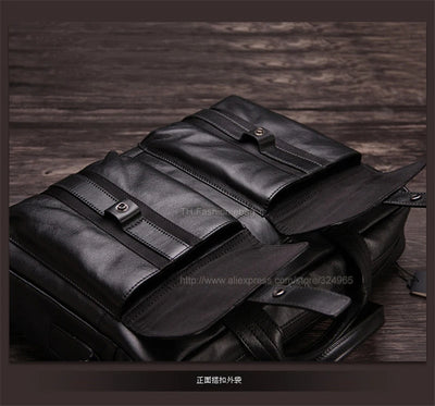 Luxury Genuine Leather Men’s Briefcase – 15.6" Business Laptop Shoulder Bag