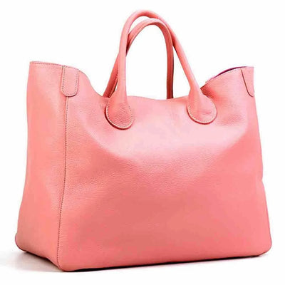 Oversized Women’s Tote Bag – 100% Natural Cowhide Leather, Soft Large-Capacity Travel Handbag (41cm)