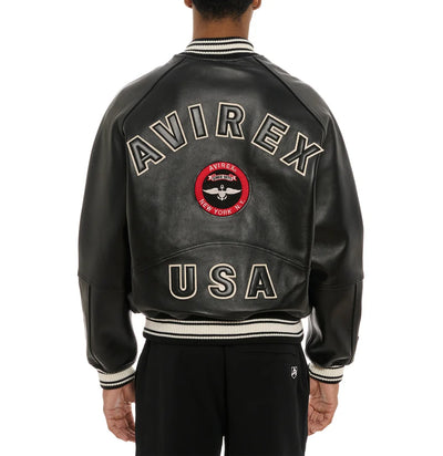 2025 French Leather Jacket – Embroidered American Fit | Sport Flight Style for All Seasons